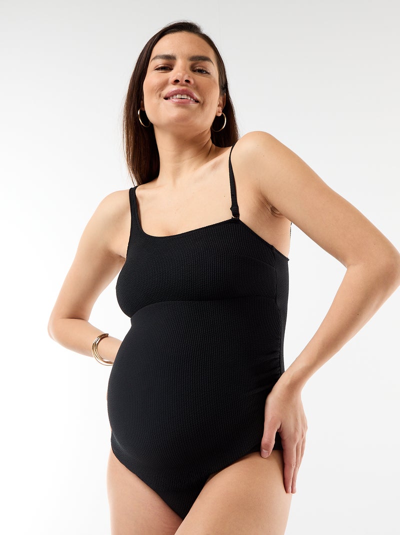 Maillot de bain 1 pièce asymétrique Noir - Kiabi