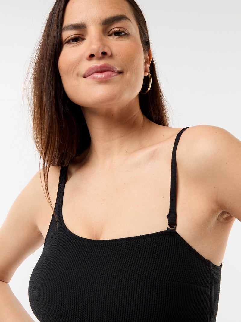 Maillot de bain 1 pièce asymétrique Noir - Kiabi