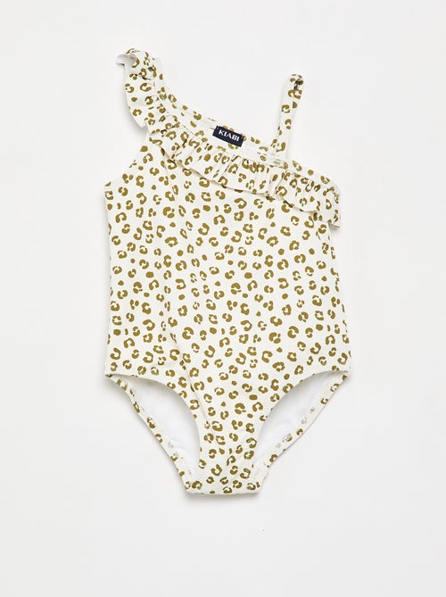 Maillot de bain 1 pièce avec col volanté - Kiabi