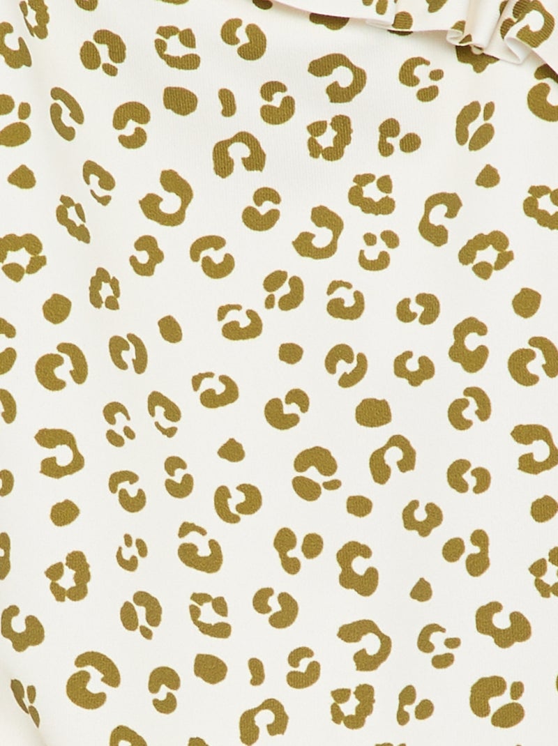 Maillot de bain 1 pièce avec col volanté Marron - Kiabi