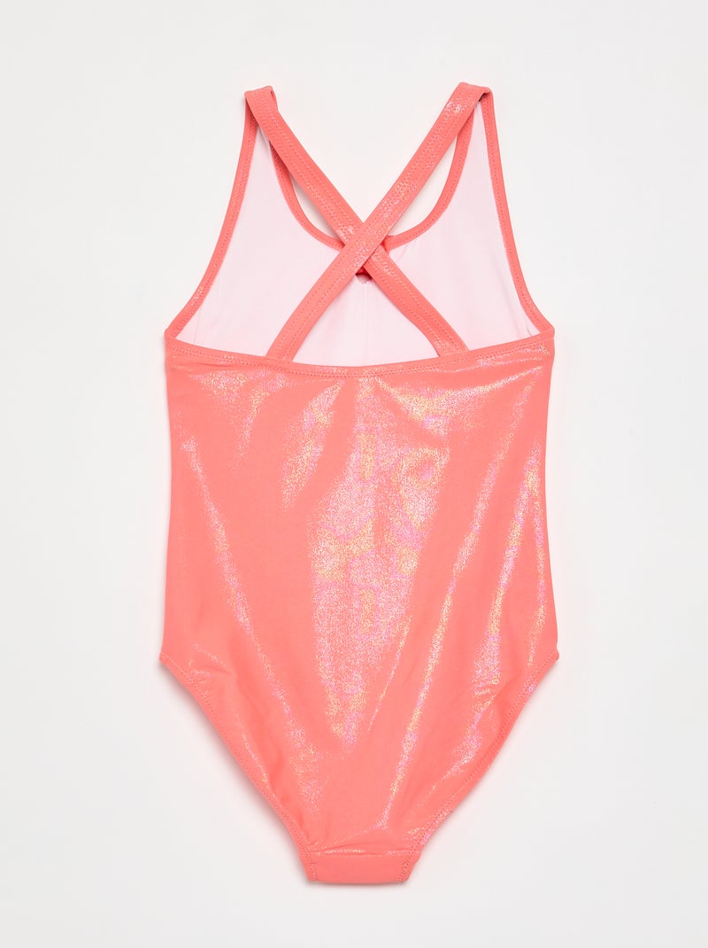 Maillot de bain 1 pièce avec matière brillante Orange - Kiabi