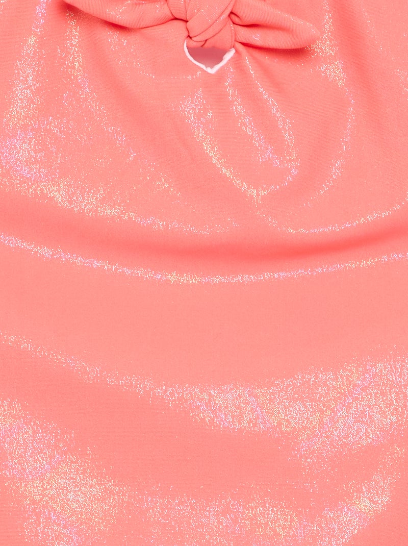 Maillot de bain 1 pièce avec matière brillante Orange - Kiabi