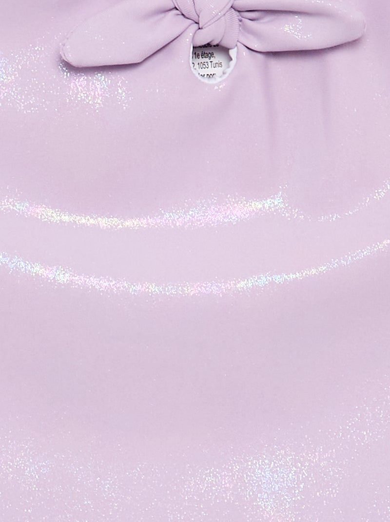 Maillot de bain 1 pièce avec matière brillante Rose - Kiabi
