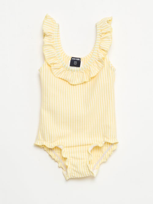 Maillot de bain 1 pièce avec volants - Kiabi
