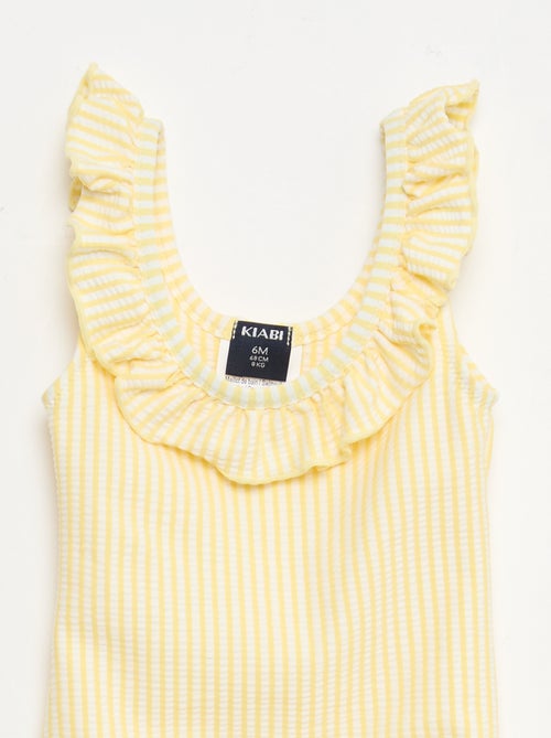 Maillot de bain 1 pièce avec volants - Kiabi