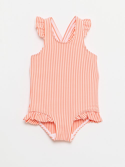 Maillot de bain 1 pièce avec volants - Kiabi