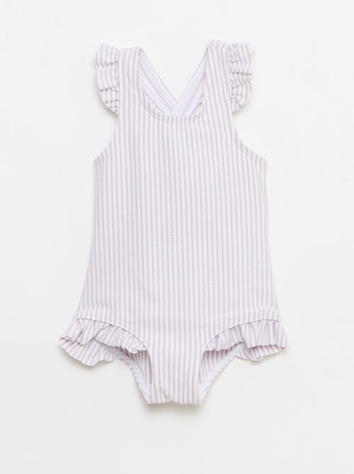 Maillot de bain 1 pièce avec volants - Kiabi