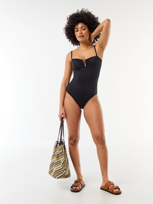 Maillot de bain 1 pièce encolure carrée - Kiabi