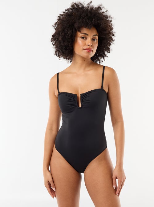 Maillot de bain 1 pièce encolure carrée - Kiabi