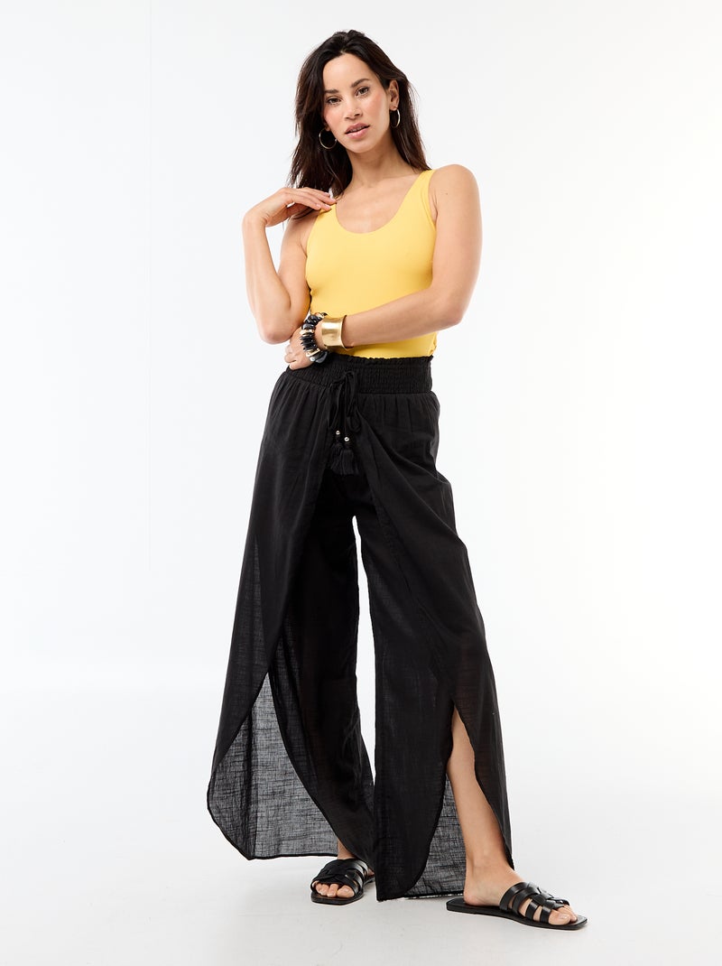 Maillot de bain 1 pièce fendu sur les côtés Jaune - Kiabi