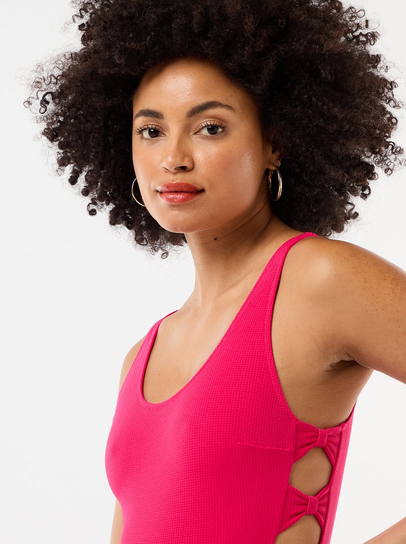 Maillot de bain 1 pièce fendu sur les côtés Rose - Kiabi