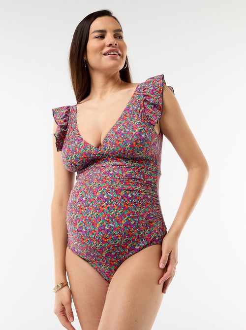 Maillot de bain 1 pièce imprimé fleuri - Kiabi