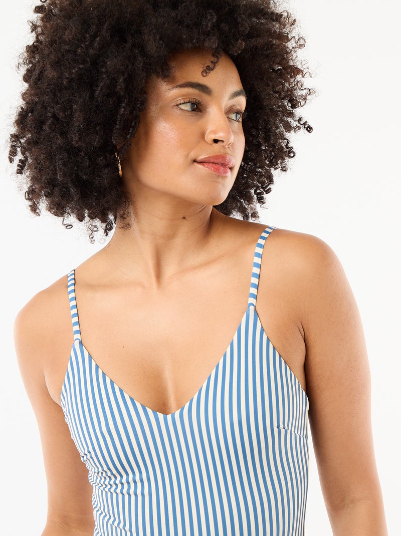 Maillot de bain 1 pièce imprimé réversible Bleu - Kiabi