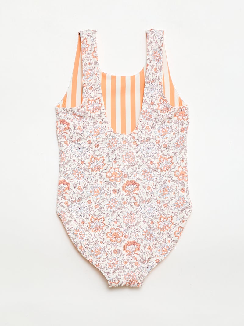 Maillot de bain 1 pièce réversible Blanc - Kiabi