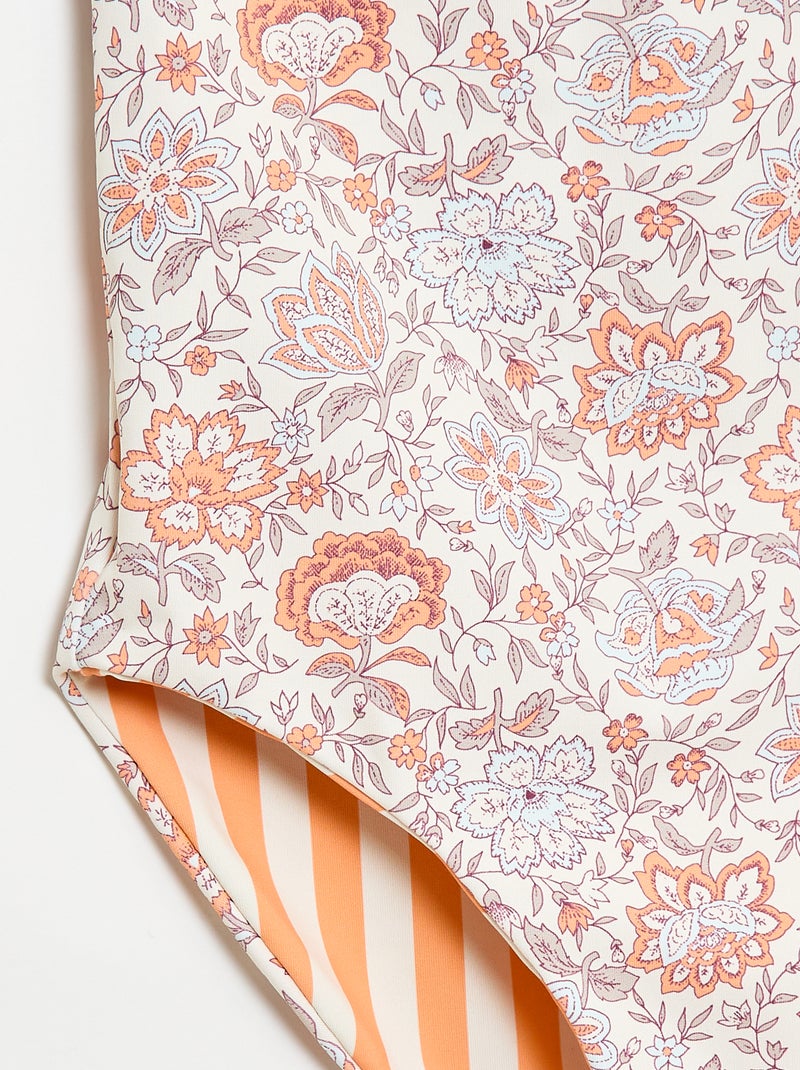 Maillot de bain 1 pièce réversible Blanc - Kiabi