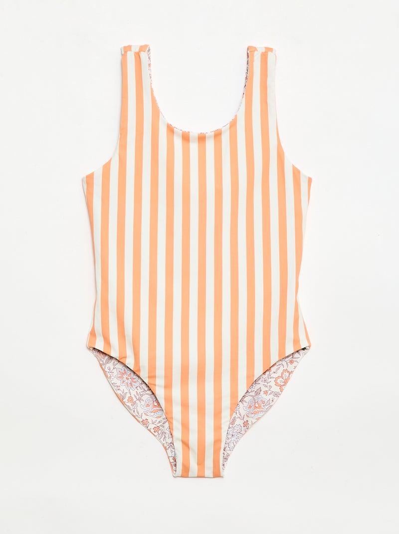 Maillot de bain 1 pièce réversible Blanc - Kiabi