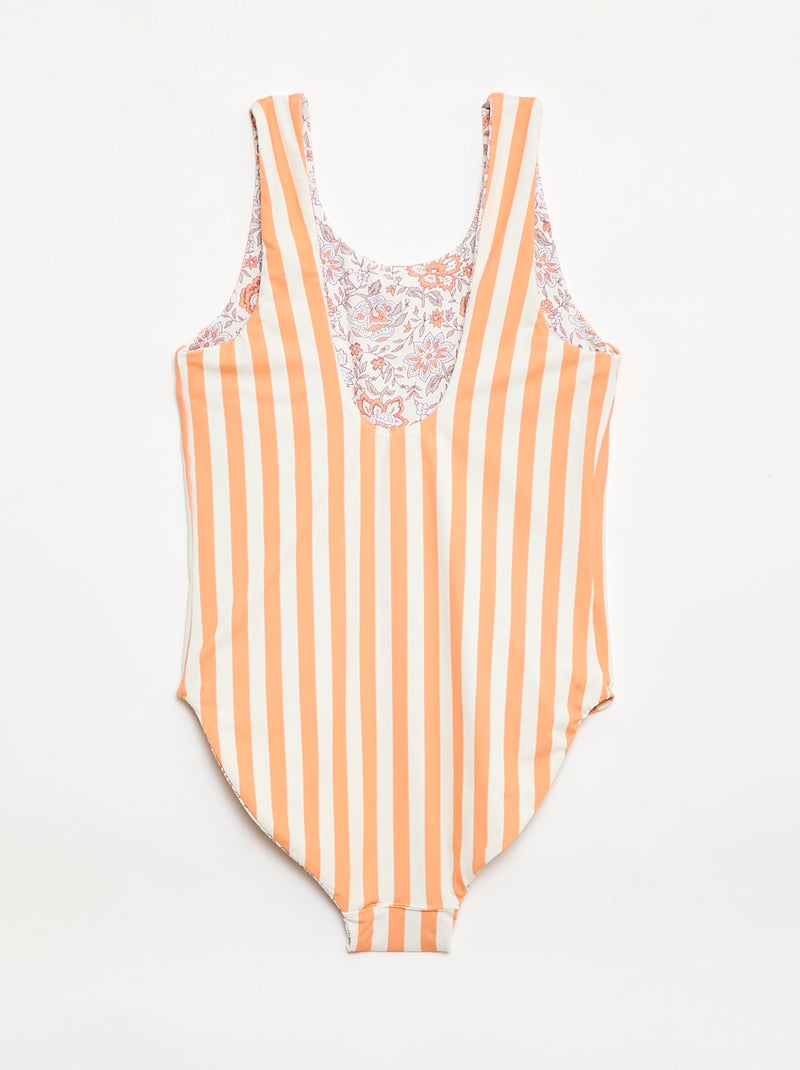 Maillot de bain 1 pièce réversible Blanc - Kiabi