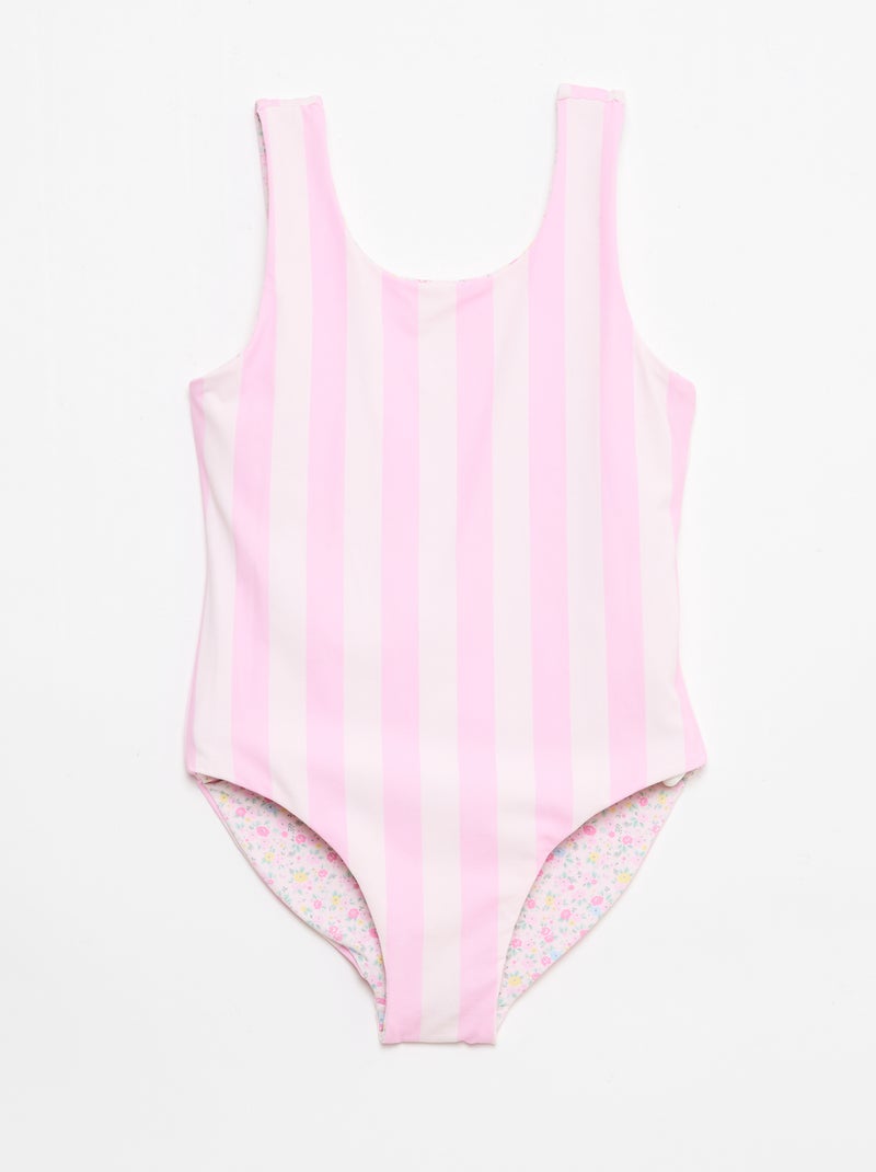 Maillot de bain 1 pièce réversible Rose - Kiabi