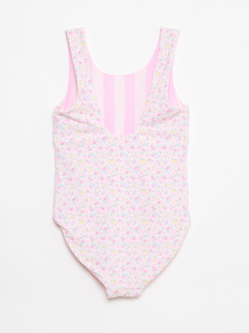 Maillot de bain 1 pièce réversible Rose - Kiabi