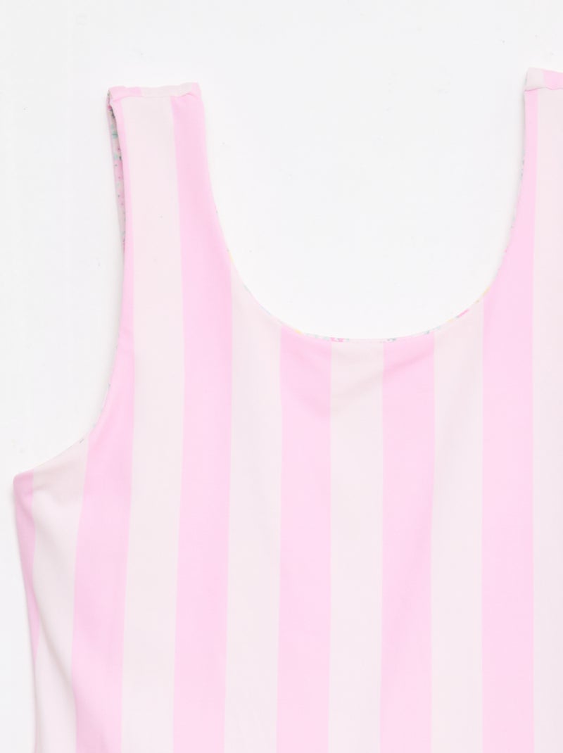 Maillot de bain 1 pièce réversible Rose - Kiabi