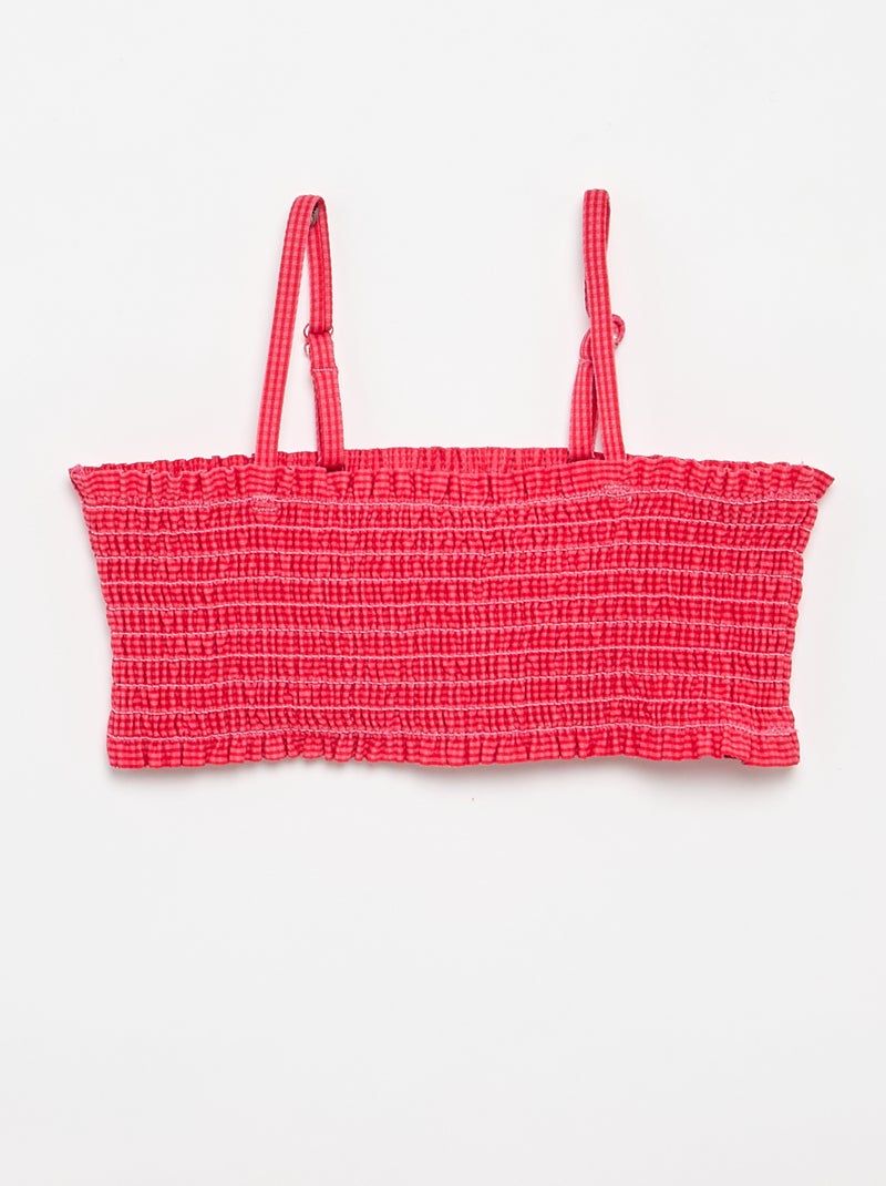 Maillot de bain 2 pièces à volants Rouge - Kiabi