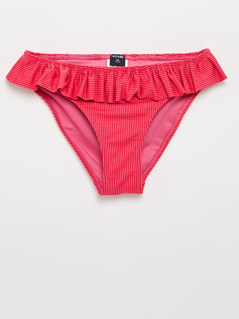 Maillot de bain 2 pièces à volants Rouge - Kiabi