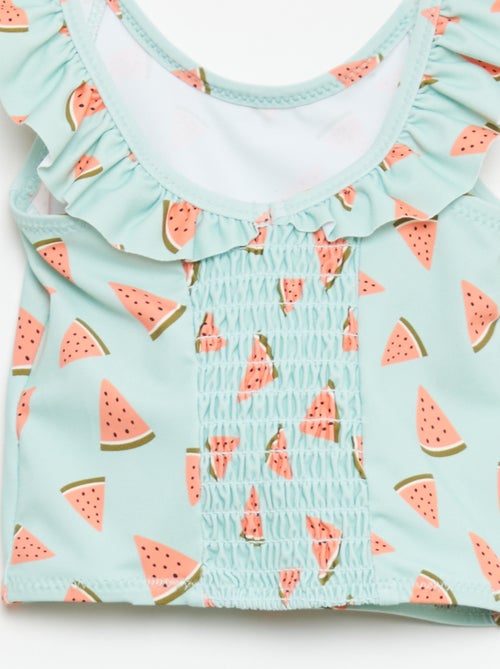 Maillot de bain 2 pièces avec effet volanté - Kiabi