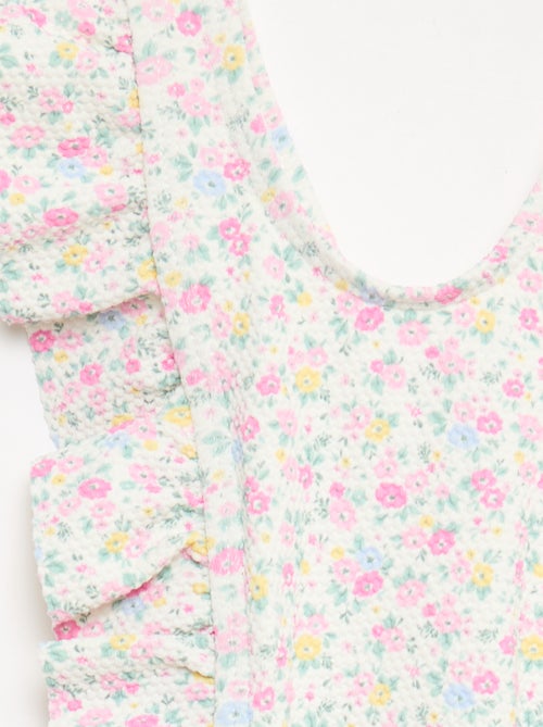 Maillot de bain à motif et volants - Kiabi