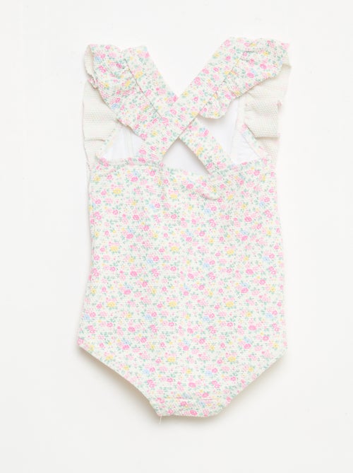 Maillot de bain à motif et volants - Kiabi