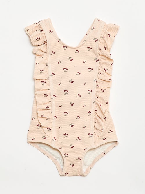Maillot de bain à motif et volants - Kiabi