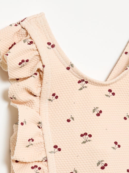 Maillot de bain à motif et volants - Kiabi