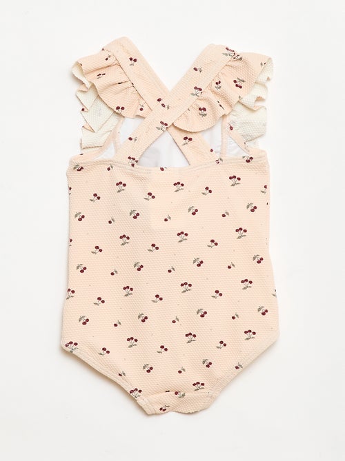 Maillot de bain à motif et volants - Kiabi