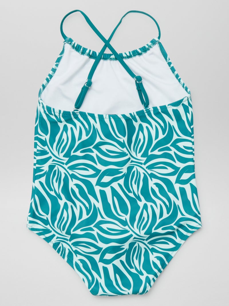 Maillot de bain fleuri - 1 pièce BLEU - Kiabi