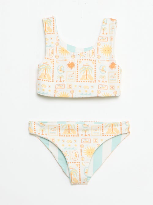 Maillot de bain imprimé réversible - 2 pièces - Kiabi