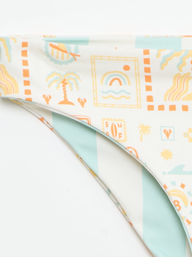 Maillot de bain imprimé réversible - 2 pièces Blanc - Kiabi