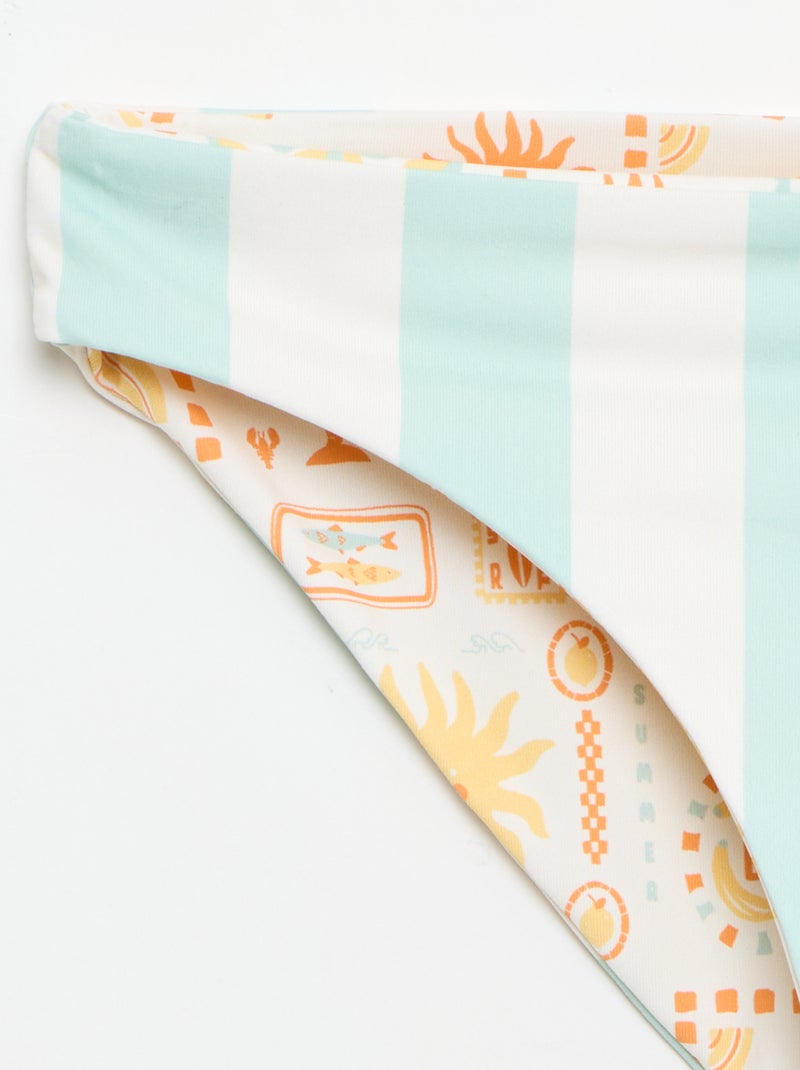 Maillot de bain imprimé réversible - 2 pièces Blanc - Kiabi