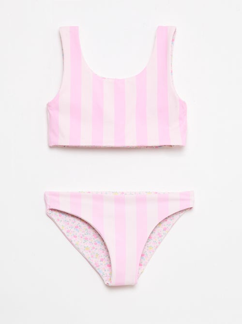 Maillot de bain imprimé réversible - 2 pièces - Kiabi