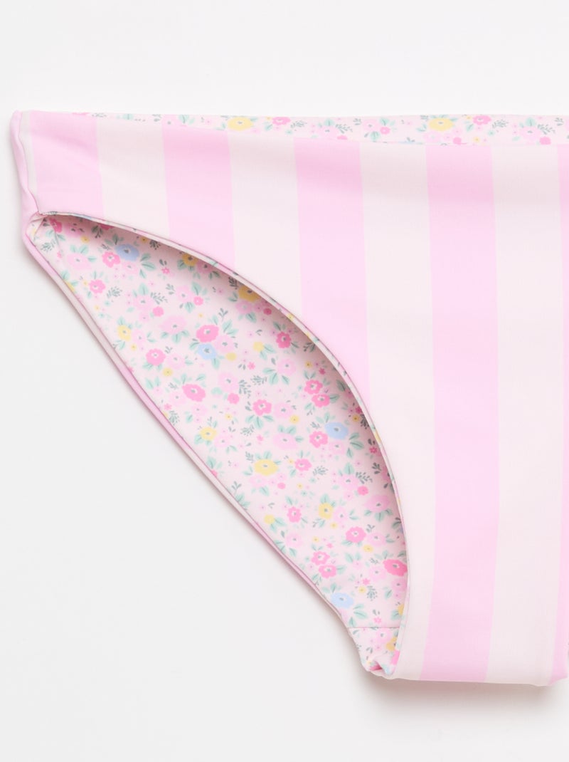 Maillot de bain imprimé réversible - 2 pièces Rose - Kiabi