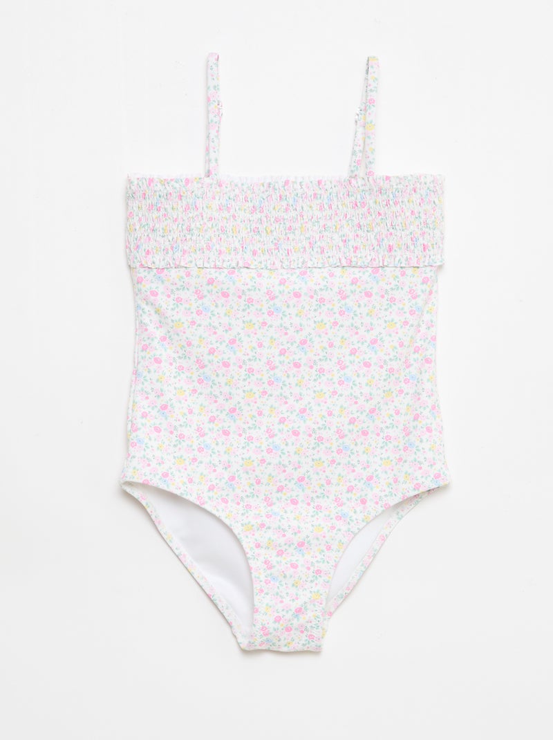 Maillot de bain smock avec chouchou Blanc - Kiabi