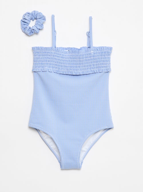 Maillot de bain smock + chouchou - 1 pièce - Kiabi