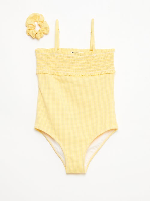 Maillot de bain smock + chouchou - 1 pièce - Kiabi