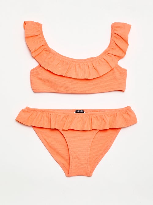 Maillot de bain volanté en maille - 2 pièces - Kiabi