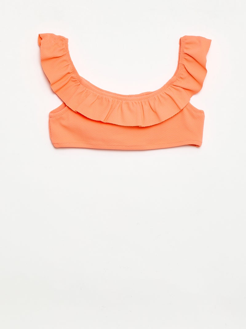 Maillot de bain volanté en maille - 2 pièces Orange - Kiabi