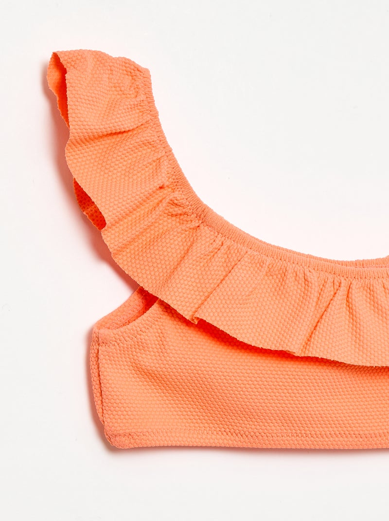 Maillot de bain volanté en maille - 2 pièces Orange - Kiabi
