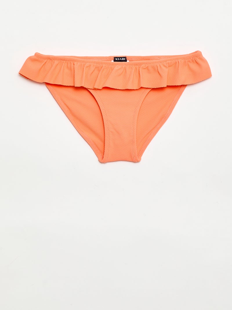 Maillot de bain volanté en maille - 2 pièces Orange - Kiabi