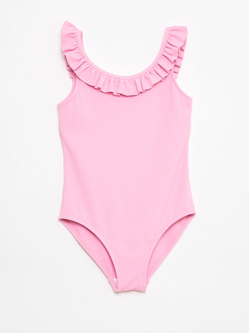 Maillot de bain volanté uni - Kiabi