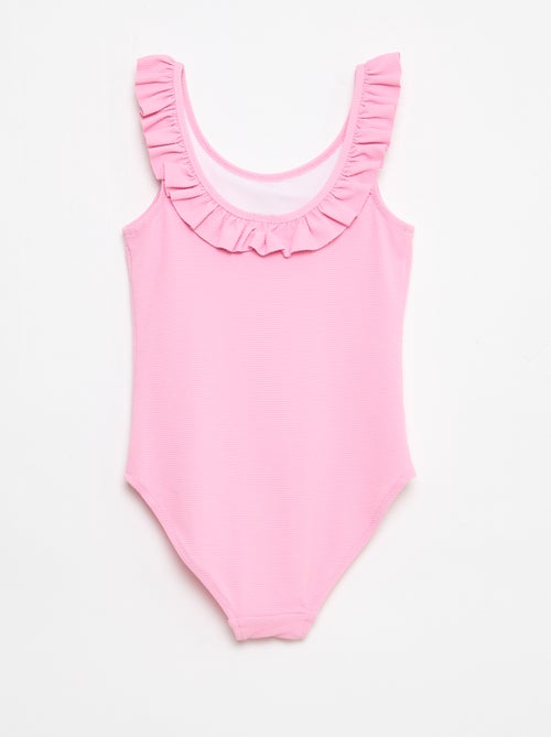 Maillot de bain volanté uni - Kiabi