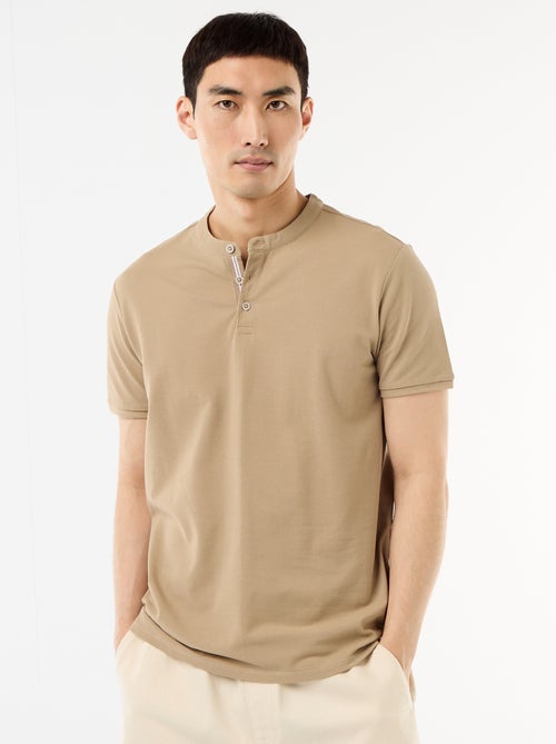 Mandarin Collar Polo Shirt - Kiabi