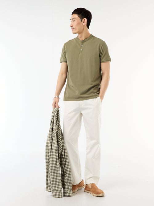 Mandarin Collar Polo Shirt - Kiabi