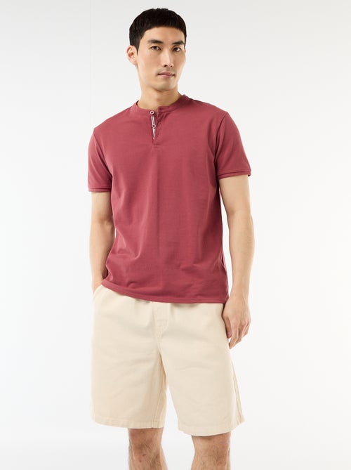 Mandarin Collar Polo Shirt - Kiabi